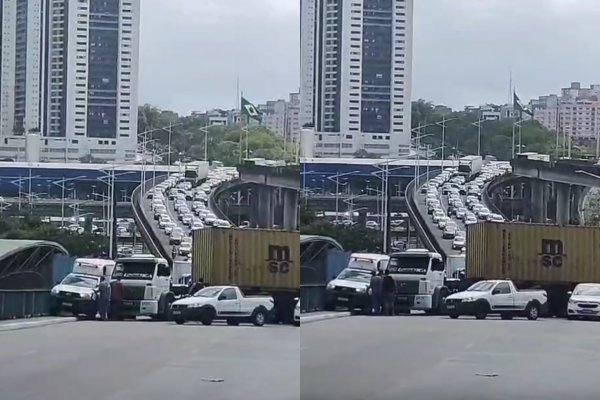 [Vídeo: Acidente envolvendo caminhão interdita via na Ladeira do Cabula]